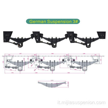 4 assi di sospensione meccanica di tipo tedesco